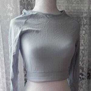 Aura Light Gray Crop Top